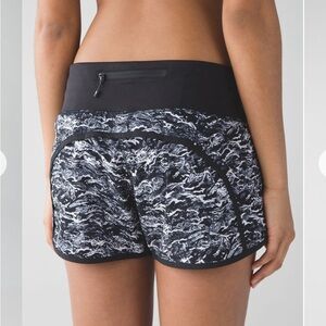 Lululemon Run Times Shorts Nami Wave Black White